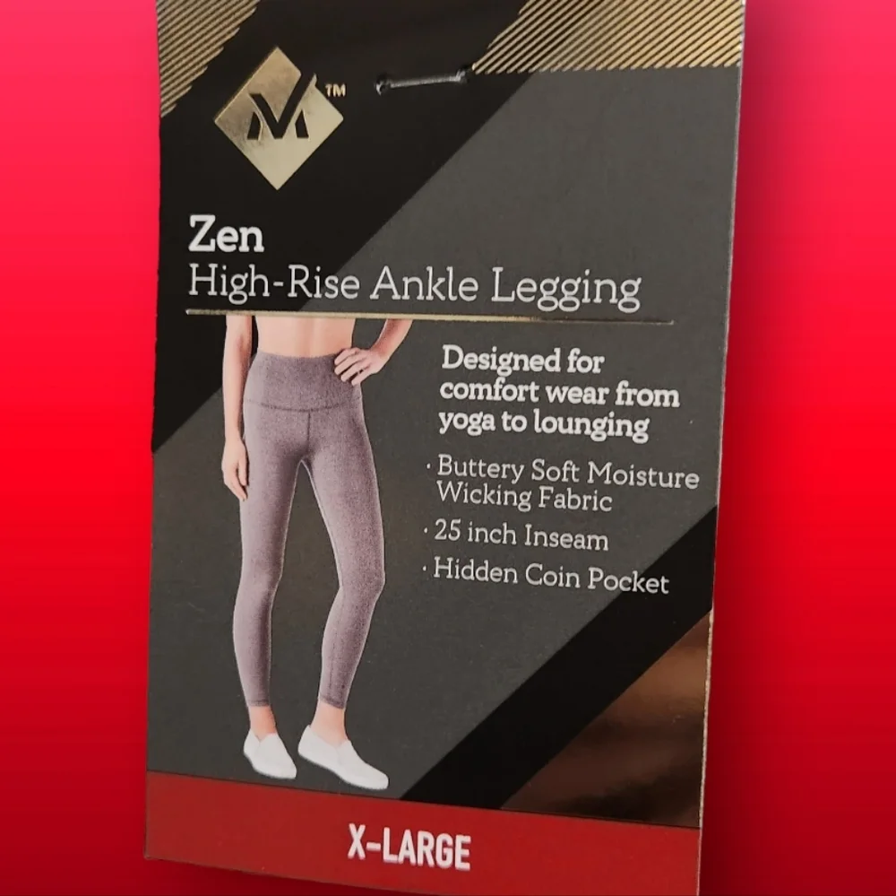 NWT Zen High-Rise Yoga Capri Leggings 1XL Grey - Picture 2 of 3